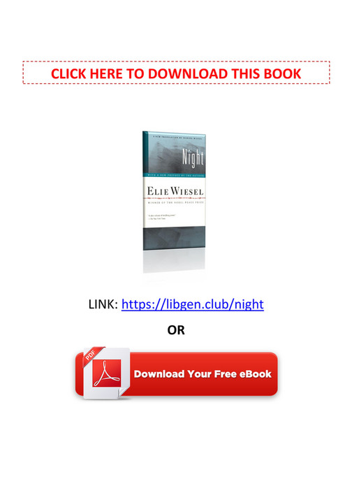 Night elie wiesel free online download